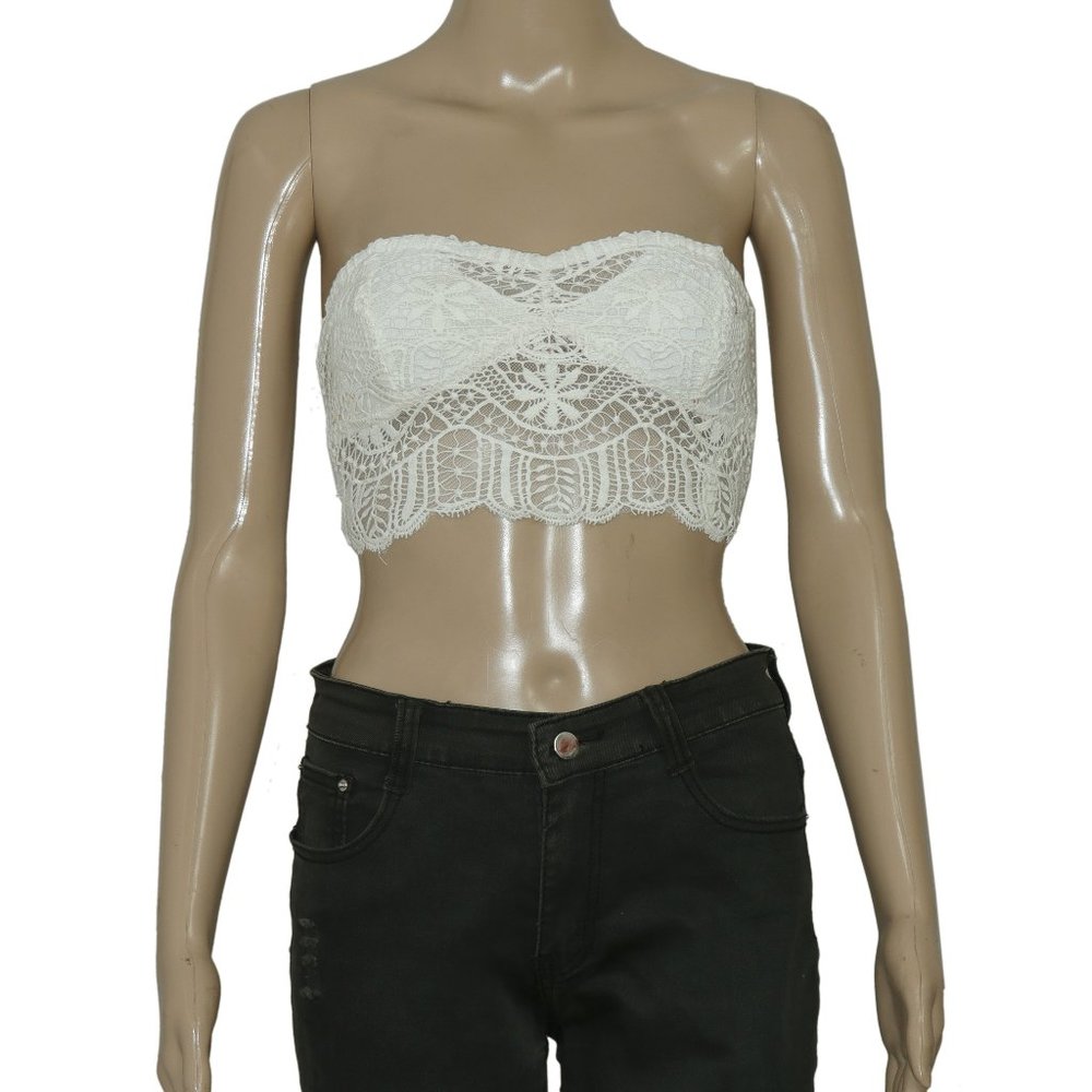 Free People Fp One Lumi Bandeau Ivory Strapless Top XS NWD - Picture 5 of 8